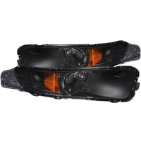 ANZO 2005-2009 Ford Mustang Euro Parking Lights Black w/ Amber Reflector - Burkken Auto Parts
