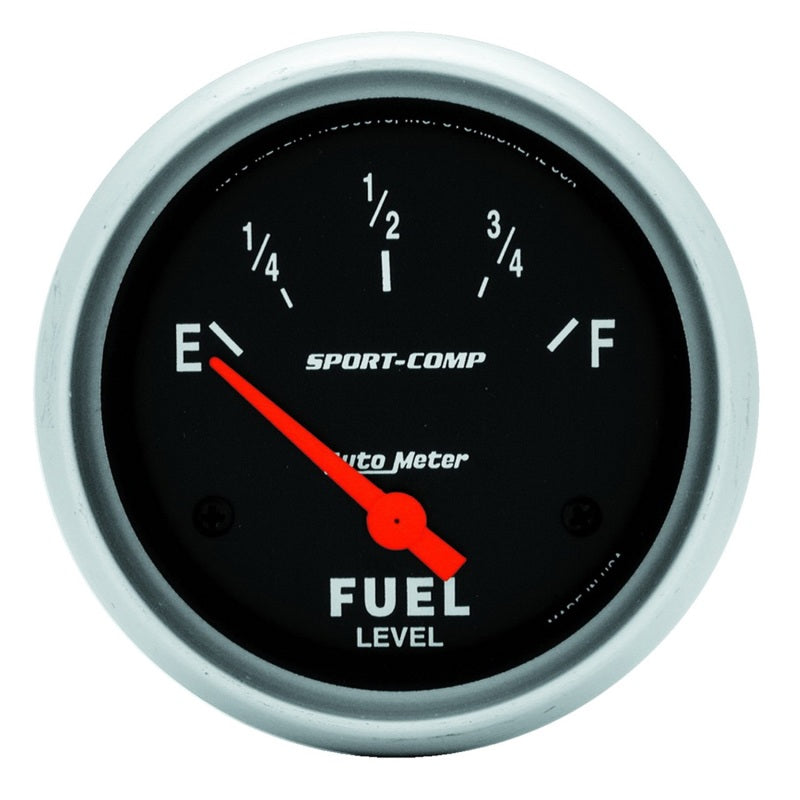 AutoMeter Gauge Fuel Level 2-5/8in. 0 Ohm(e) to 90 Ohm(f) Elec Sport-Comp - Burkken Auto Parts