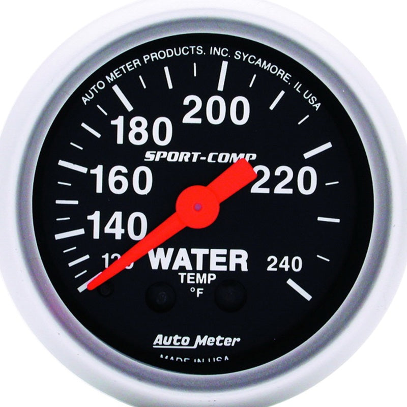 Autometer Sport-Comp 52.4mm 120-240 F Mech 2in Water Temp - Burkken Auto Parts