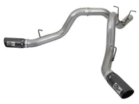 aFe LARGE BORE-HD 4in 409-SS DPF-Back Exhaust w/Dual Black Tips 2017 GM Duramax V8-6.6L (td) L5P - Burkken Auto Parts