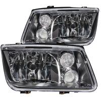 ANZO 1999-2005 Volkswagen Jetta Crystal Headlights Black w/o Bulbs - Burkken Auto Parts