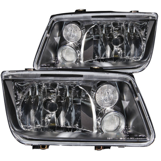 ANZO 1999-2005 Volkswagen Jetta Crystal Headlights Black w/o Bulbs - Burkken Auto Parts