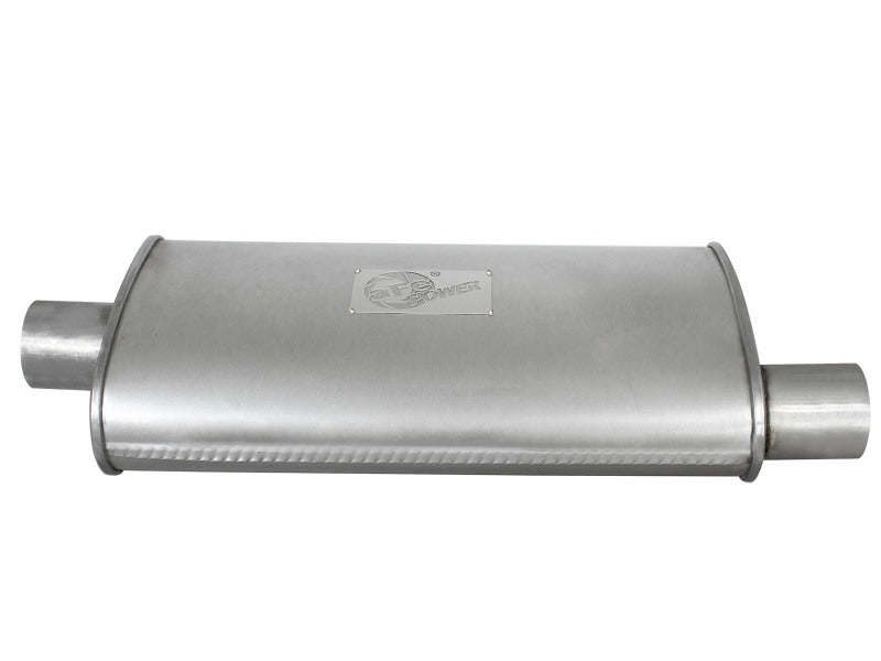 aFe Scorpion Replacement Alum Steel Muffler Double Layer 2-1/2in In/Out Center/Offset 18inL x9inW - Burkken Auto Parts