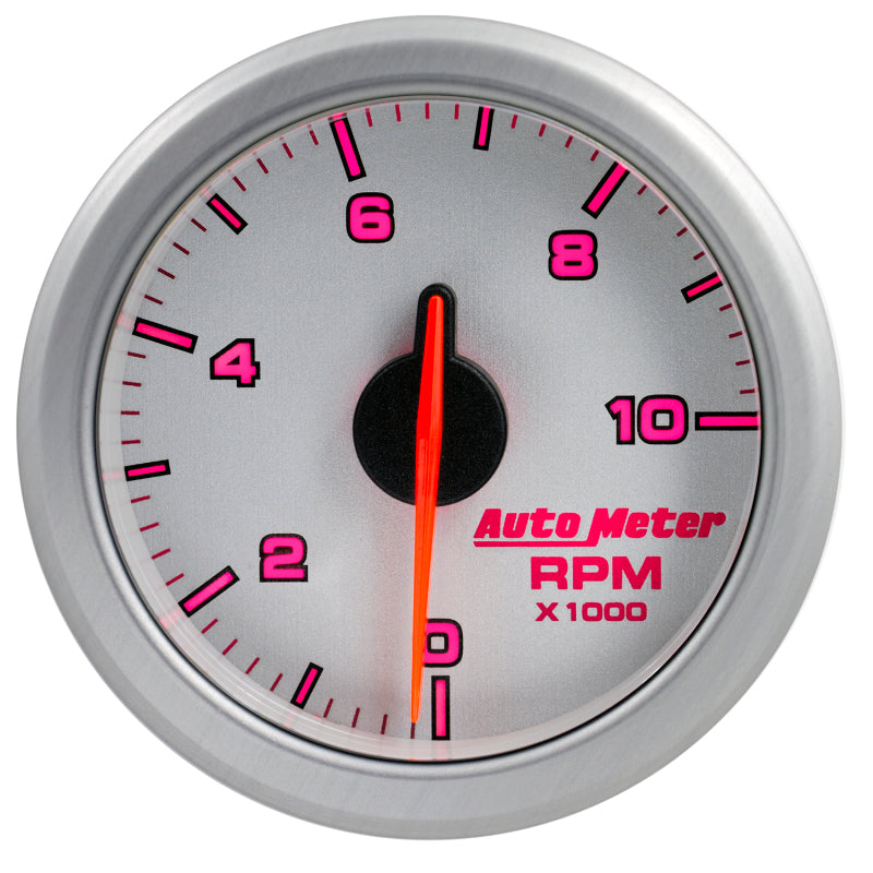 Autometer Airdrive 2-1/6in Tachometer Gauge 0-10K RMP - Silver - Burkken Auto Parts