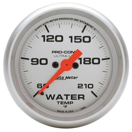 Autometer Ultra-Lite 52mm 60-210 Deg F Electronic Water Temp Gauge - Burkken Auto Parts
