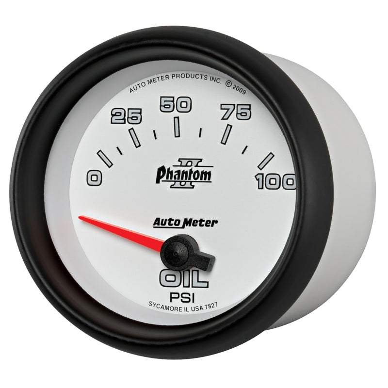 Autometer Phantom II 2 5/8in 0-100 PSI Short Sweep Electronic Oil Pressure Gauge - Burkken Auto Parts