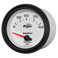 Autometer Phantom II 2 5/8in 0-100 PSI Short Sweep Electronic Oil Pressure Gauge - Burkken Auto Parts
