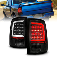 ANZO 09-18 Dodge Ram 1500 Full LED Taillights w/ Sequential Black Housing/Clear Lens - Burkken Auto Parts