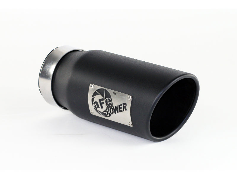 aFe Power Diesel Exhaust Tip Black- 4 in In x 5 out X 12 in Long Bolt On (Right) - Burkken Auto Parts