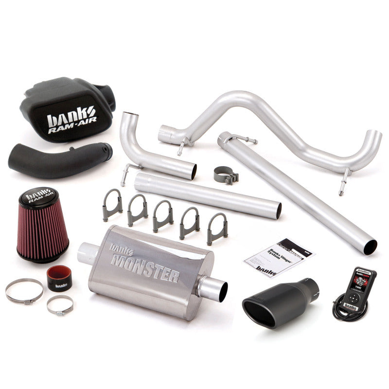 Banks Power 07-11 Jeep 3.8L Wrangler - 4dr Stinger Sys w/ AutoMind - SS Single Exhaust w/ Black Tip - Burkken Auto Parts