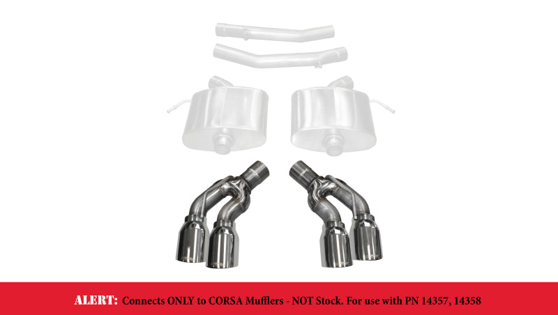 Corsa 2016-2019 Cadillac CTS-V 2.75in Inlet / 4.0in Outlet Polished Tip Kit (For Corsa Exhaust Only) - Burkken Auto Parts