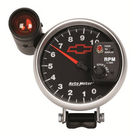 Autometer GM Bowtie Black 5in 10000 RPM Pedestal Electronic Tachometer w/ Ext Shift Light - Burkken Auto Parts