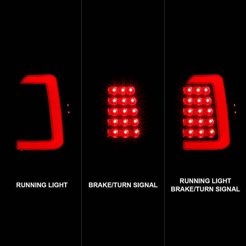 ANZO 1997-2004 Dodge Dakota LED Taillights Black Housing Clear Lens Pair - Burkken Auto Parts