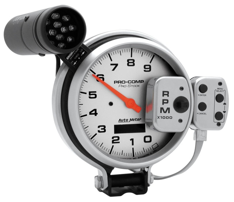 Autometer Ultra-Lite 127mm Tachometer 0-9000 RPM Pro-Stock Pedestal w/ Super Lite and Peak Mem - Burkken Auto Parts