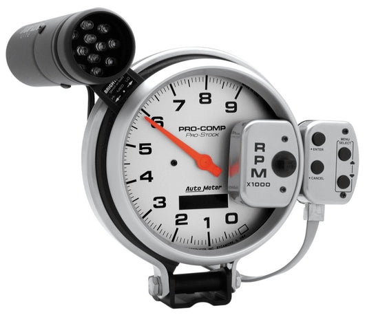 Autometer Ultra-Lite 127mm Tachometer 0-9000 RPM Pro-Stock Pedestal w/ Super Lite and Peak Mem - Burkken Auto Parts