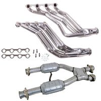 BBK 79-93 Ford Mustang 5.0L 1-3/4 Long Tube Headers w/High Flow Catted X-Pipe (Silver Ceramic) - Burkken Auto Parts