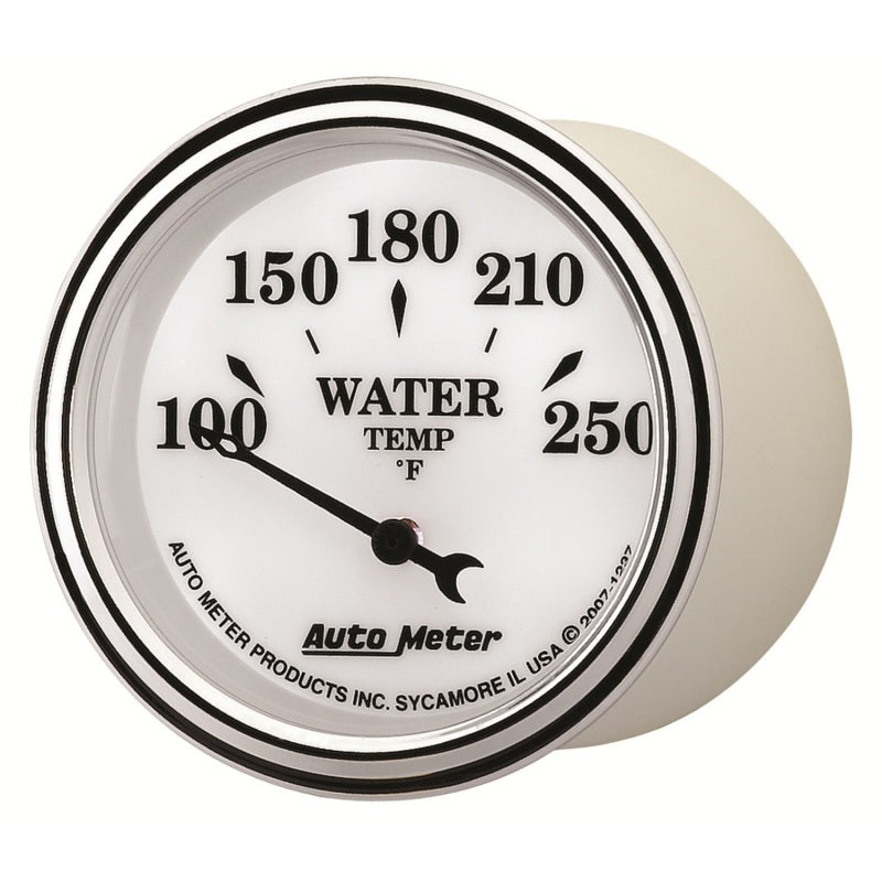 AutoMeter Gauge Water Temp 2-1/16in. 250 Deg. F Elec Old Tyme White II - Burkken Auto Parts