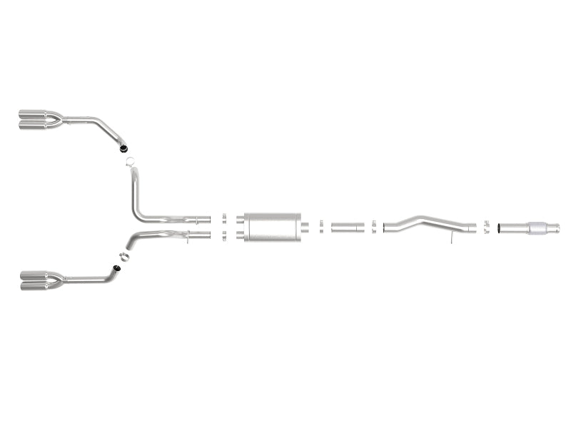 aFe Vulcan Series 4-3in 304SS Exhaust Cat-Back w/ Pol Tips 2019 GM Silverado/Sierra 1500 V8-6.2L - Burkken Auto Parts