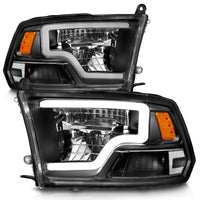 ANZO 2009-2020 Dodge Ram 1500 Full LED Square Projector Headlights w/ Chrome Housing Black Amber - Burkken Auto Parts