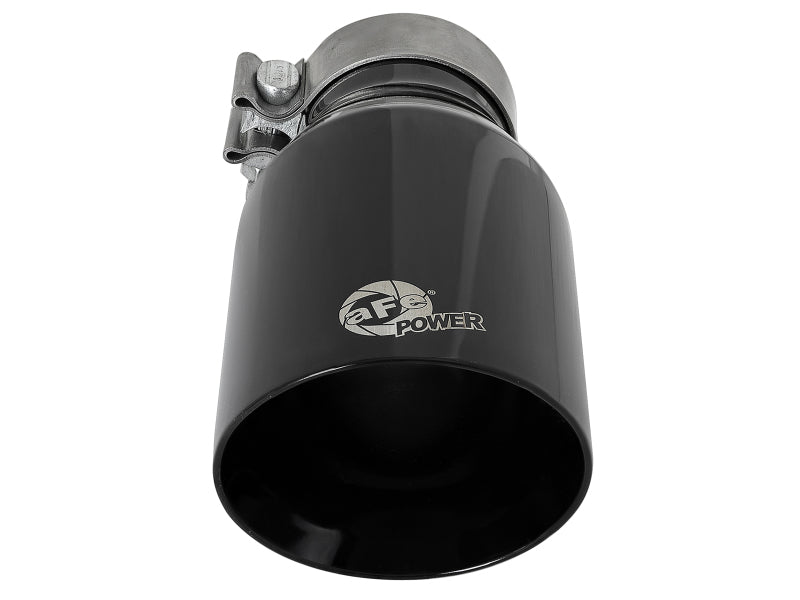aFe MACH Force-Xp Univ 304 SS Double-Wall Clamp-On Exhaust Tip - Black - 3in Inlet - 4.5in Outlet - Burkken Auto Parts