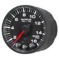 Autometer Spek-Pro Gauge Nitrous Press 2 1/16in 1600psi Stepper Motor W/Peak & Warn Blk/Blk - Burkken Auto Parts