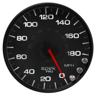 Autometer Spek-Pro Gauge Speedometer 5in 180 Mph Elec. Programmable Black/Black - Burkken Auto Parts