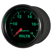 Autometer GS Series 2-1/16in Voltmeter 18V Electrical Gauge Full Sweep - Burkken Auto Parts