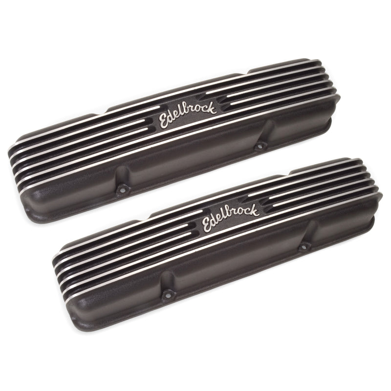 Edelbrock Valve Cover Classic Series Chevrolet 1959-1986 262-400 CI V8 Black - Burkken Auto Parts