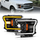 ANZO 18-20 Ford F-150 (w/o Fctry LED) Full LED Proj Headlights w/Light Bar Swtchbk Seq. Black w/Init - Burkken Auto Parts