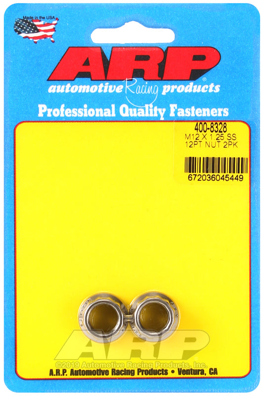 ARP M12 X 1.25 (.750 collar) SS 12pt nut kit - Burkken Auto Parts