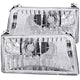 ANZO 1992-1996 Ford F-150 Crystal Headlights Chrome - Burkken Auto Parts
