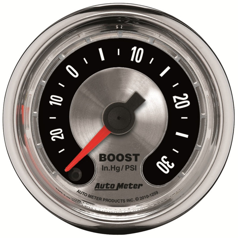 Autometer American Muscle 52mm Full Sweep Electric 30 In Hg.-Vac/30PSI Boost Vacuum Gauge - Burkken Auto Parts