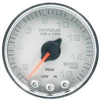 Autometer Spek-Pro Gauge Nitrous Press 2 1/16in 1600psi Stepper Motor W/Peak & Warn Slvr/Chrm - Burkken Auto Parts