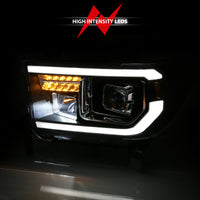 ANZO 2007-2014 Toyota Tundra Projector Light Bar H.L Black Amber(Led High Beam) (Halogen Version) - Burkken Auto Parts