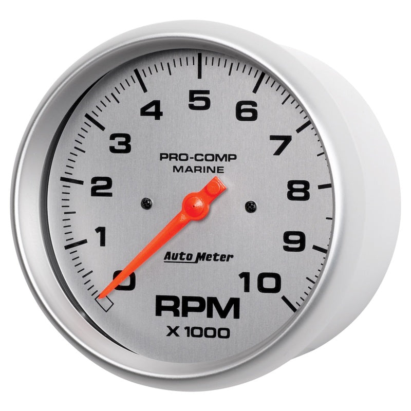 Autometer Marine Silver Ultra-Lite 5in 10K RPM In-Dash Tachometer Gauge - Burkken Auto Parts