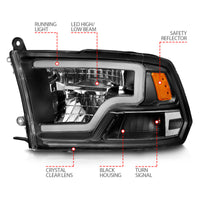 ANZO 2009-2020 Dodge Ram 1500 Full LED Square Projector Headlights w/ Chrome Housing Black Amber - Burkken Auto Parts