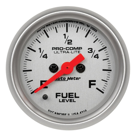 Autometer Ultra-Lite 52mm 0-280 ohm Adj Full Sweep Electronic Fuel Level Programmable Empty-Full  Ga - Burkken Auto Parts
