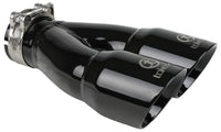 aFe Takeda 2.5in 304 Stainless Steel Clamp-on Exhaust Tip 2.5in Inlet 3in Dual Outlet - Black - Burkken Auto Parts