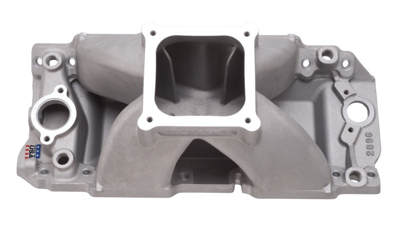 Edelbrock Manifold BBC Short Deck Super Victor 565 Conventional Rect Port Heads - Burkken Auto Parts