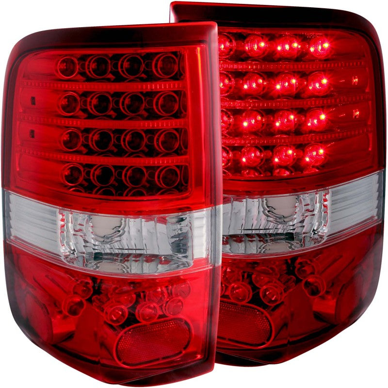 ANZO 2004-2008 Ford F-150 LED Taillights Red/Clear - Burkken Auto Parts