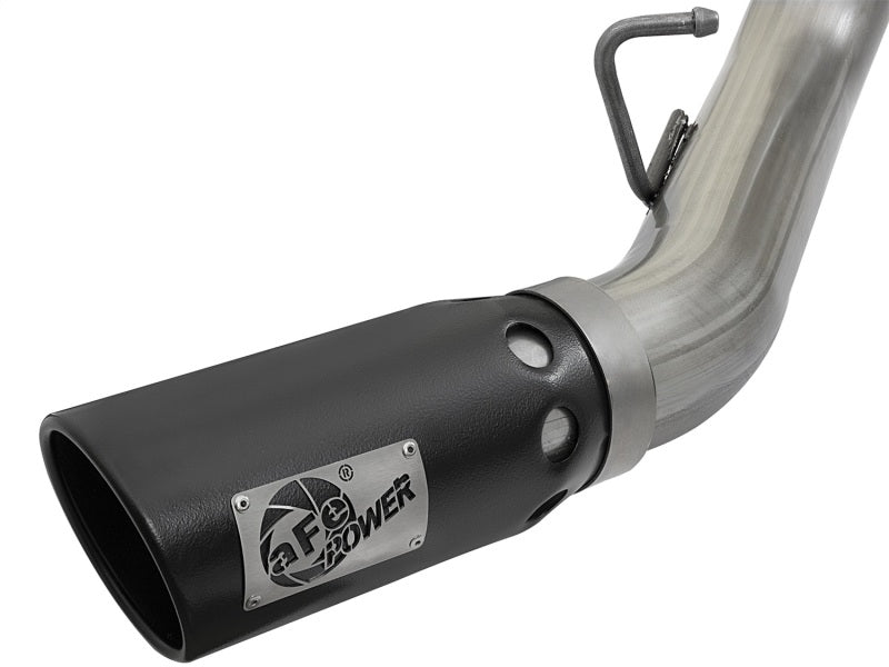 aFe LARGE BORE-HD 4in 409-SS DPF-Back Exhaust w/Dual Black Tips 2017 GM Duramax V8-6.6L (td) L5P - Burkken Auto Parts