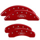 MGP 4 Caliper Covers Engraved Front & Rear 24-25 Ford Mustang GT Red Finish Silver Ford Oval Logo