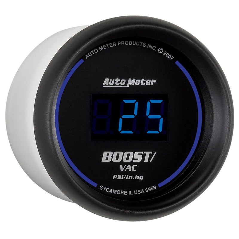 Autometer Cobalt Digital 52.4mm Black Vacuum/Boost Gauge - Burkken Auto Parts