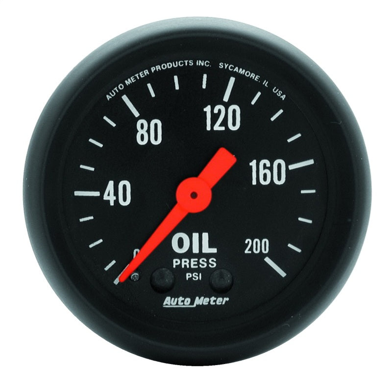 Autometer Z Series 52mm 0-200 PSI Mechanical Oil Pressure Gauge - Burkken Auto Parts