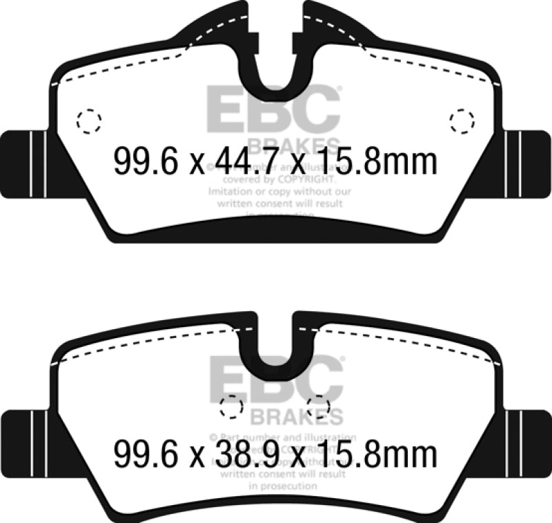 EBC 14+ Mini Hardtop 1.5 Turbo Cooper Greenstuff Rear Brake Pads - Burkken Auto Parts