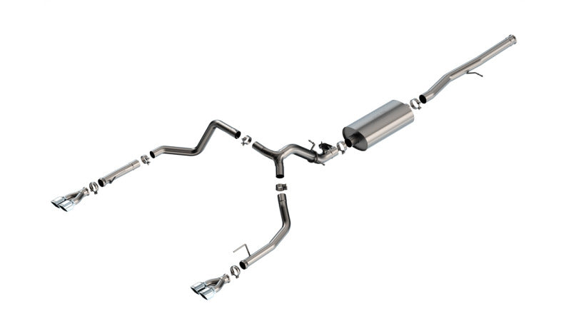 Borla 2024 Chevy Silverado 1500 6.2L V8 Touring Catback Exhaust w/ Simulator - Chrome - Burkken Auto Parts