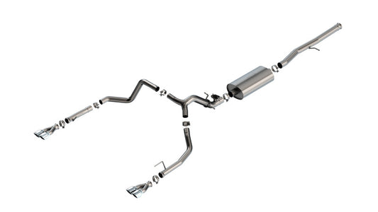 Borla 2024 Chevy Silverado 1500 6.2L V8 Touring Catback Exhaust w/ Simulator - Chrome - Burkken Auto Parts
