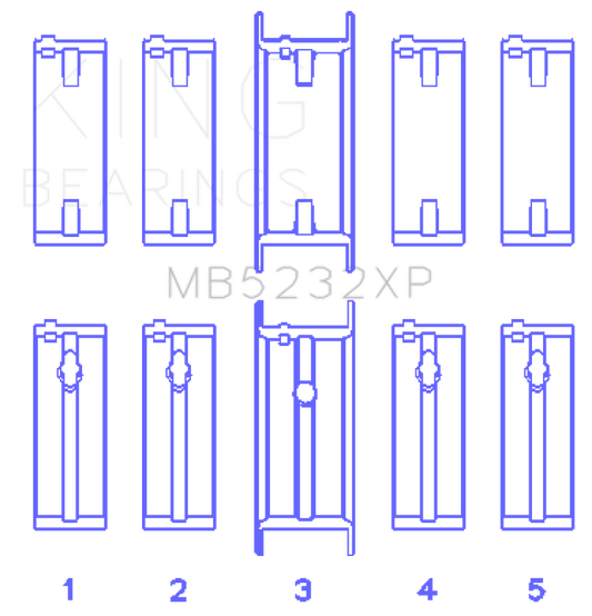 King Engine Bearings Nissan CA16DET/CA18DET/CA20ET (Size STD) Performance Main Bearing Set
