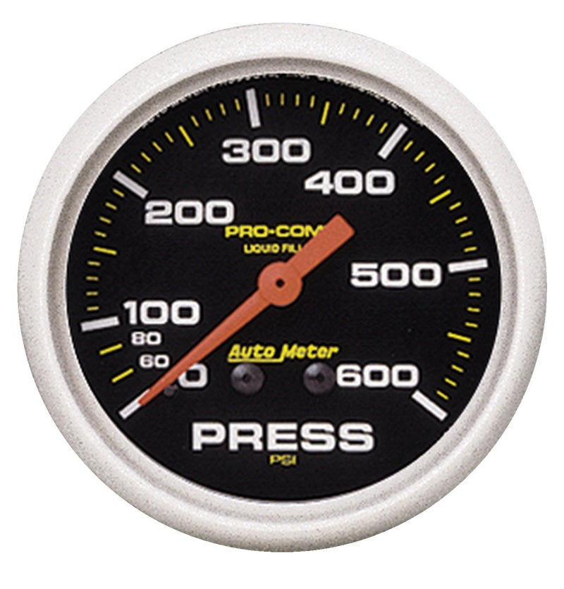 Autometer 2-5/8in Pro-Comp Liquid Filled Mechanical 600 PSI Pressure Gauge - Burkken Auto Parts