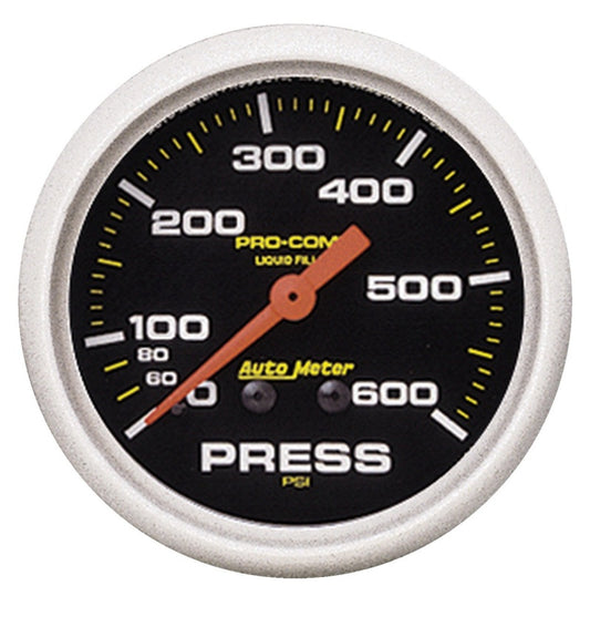 Autometer 2-5/8in Pro-Comp Liquid Filled Mechanical 600 PSI Pressure Gauge - Burkken Auto Parts